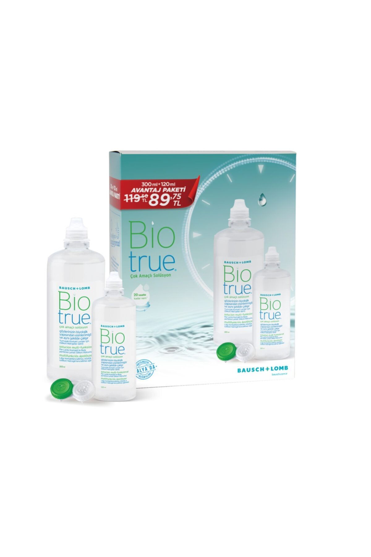 Biotrue Lens Solüsyonu Fırsat Paketi 300 ml + 120 ml Kofre