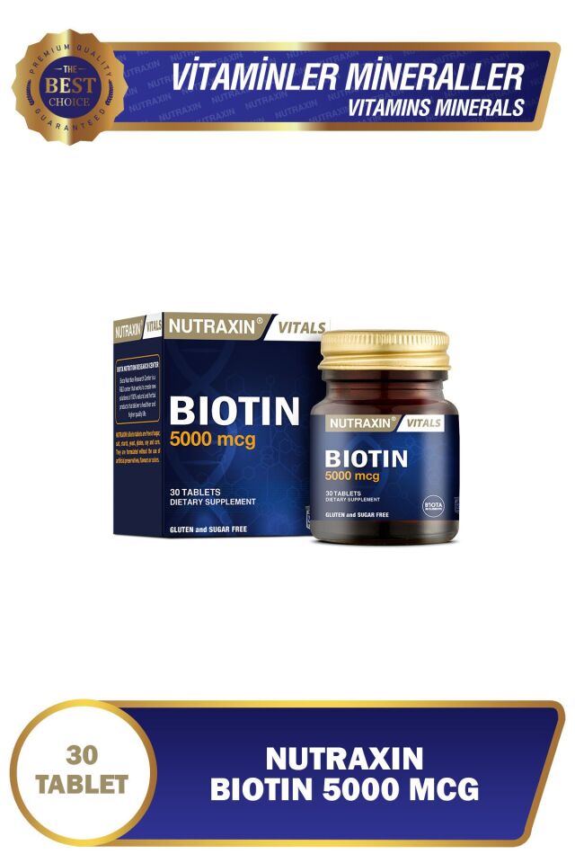 Biotin 5000 Mcg 30 Tablet Saç Vitamini-