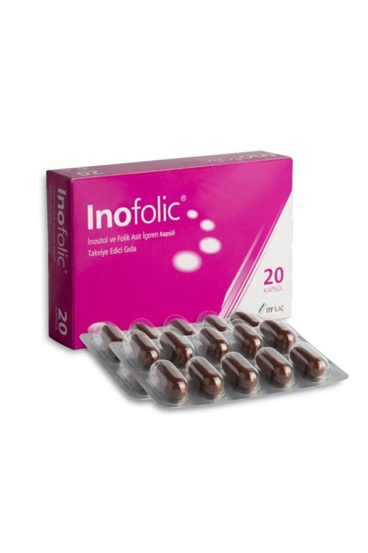 Inofolic Inositol Ve Folik Asit Içeren Kapsül Takviye Edici Gıda 20 Kapsül