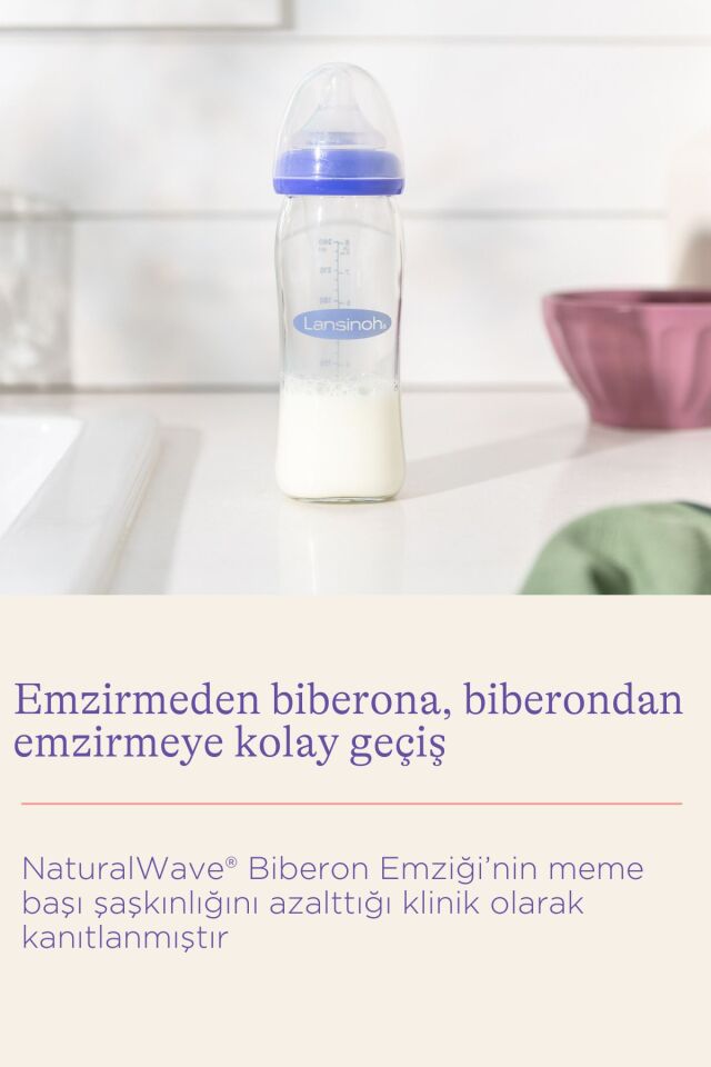 160 ml Cam Biberon ve NaturalWave® Biberon Emziği (1 Ay+)