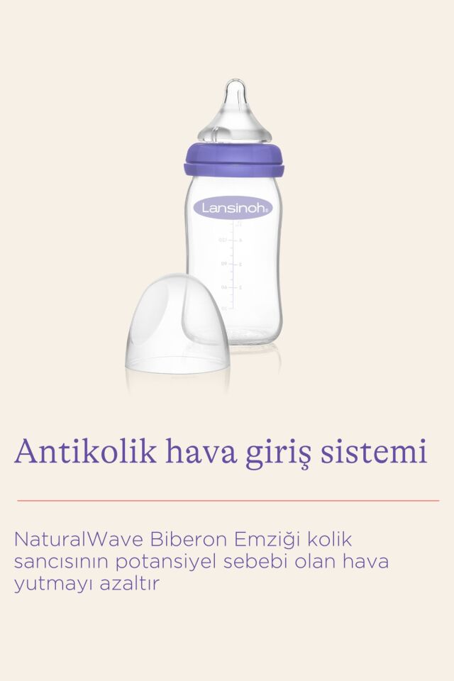 160 ml Cam Biberon ve NaturalWave® Biberon Emziği (1 Ay+)