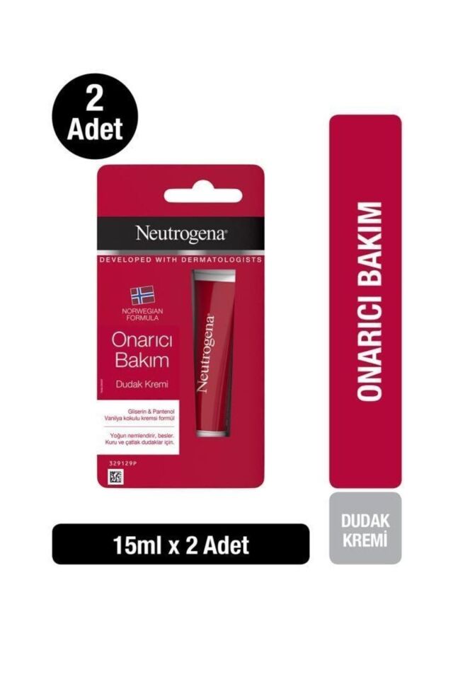 Onarıcı Bakım Dudak Kremi 15 ml x 2 Adet