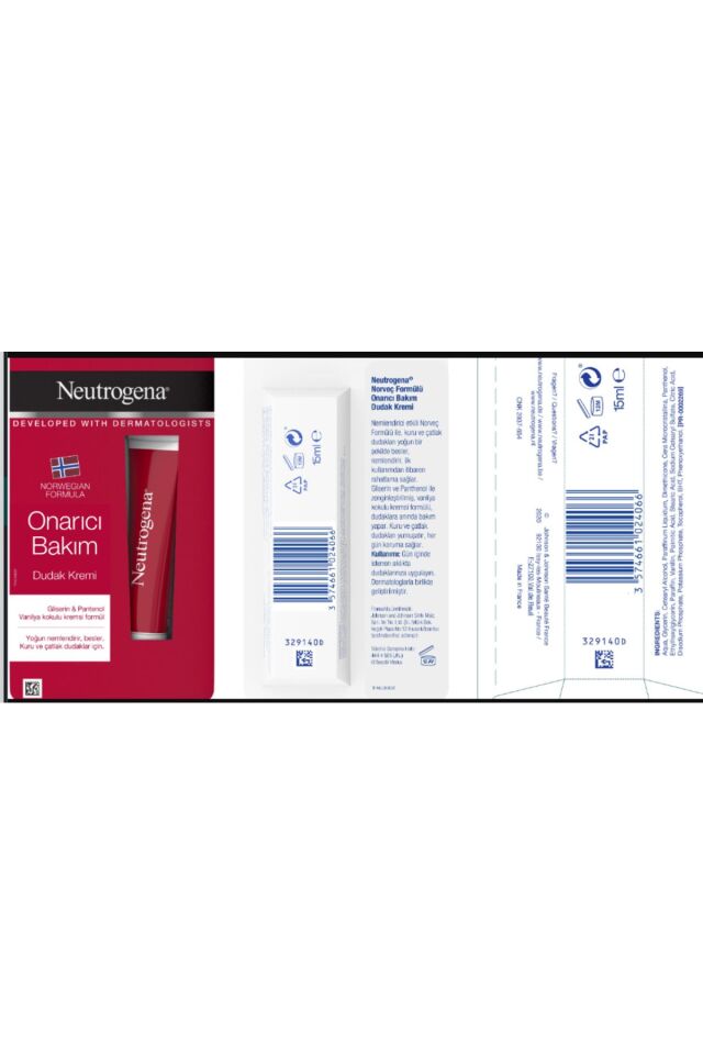 Onarıcı Bakım Dudak Kremi 15 ml x 2 Adet
