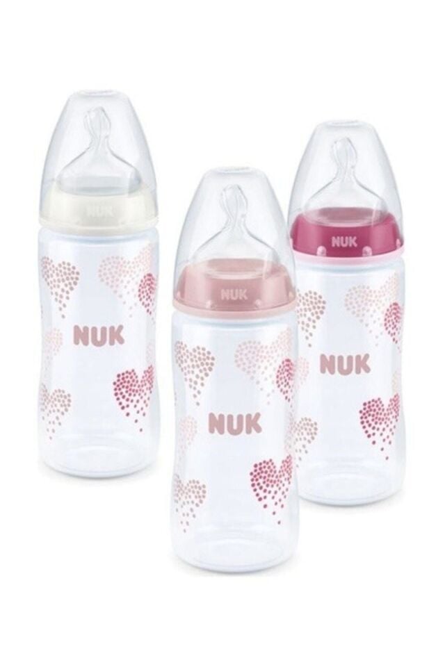 First Choice Plus Pp Silikon Emzikli Biberon 3'ü Set Pembe