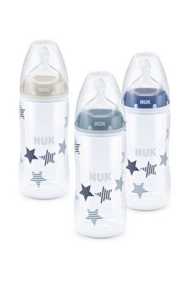 First Choice Plus Pp Silikon Emzikli Biberon 3 Lü Set Mavi