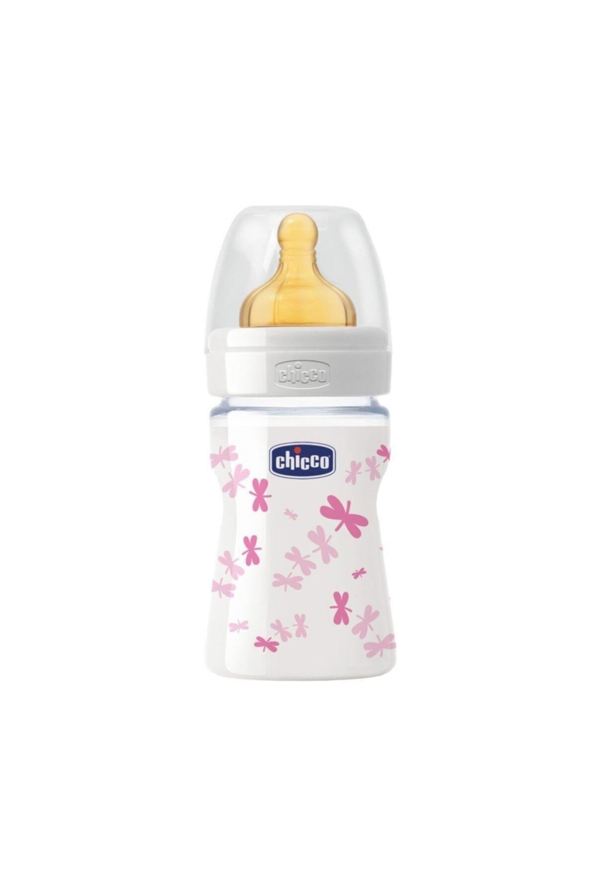 Kız Bebek Pembe Kauçuk Cam Biberon 150ml