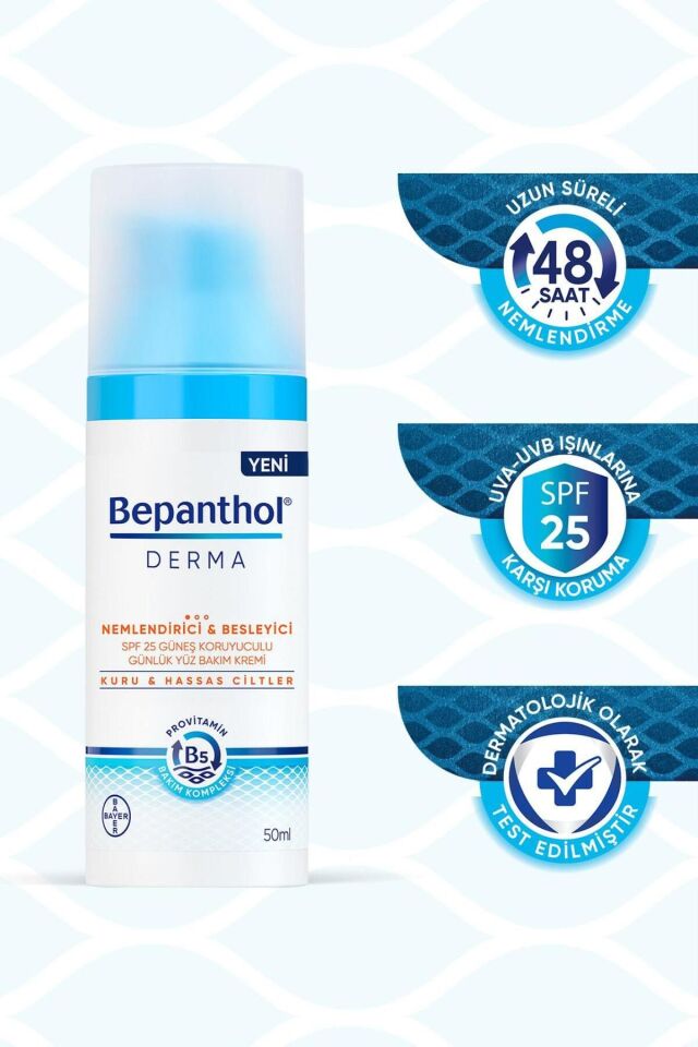 Derma Nemlendirici & Besleyici Spf 25 Günlük Yüz Bakım Kremi 50ml Derma Günlük Yoğun Nemlendirici