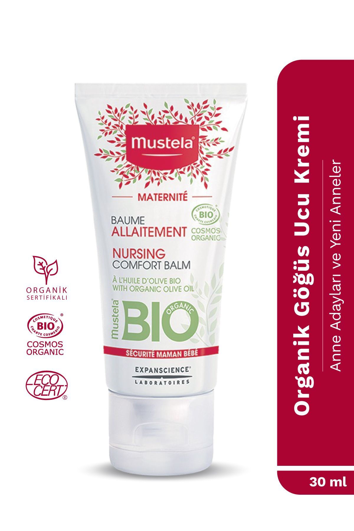 %100 Doğal İçerikli Emzirme Uyumlu Organik Sertifikalı Göğüs Ucu Kremi 30 ml
