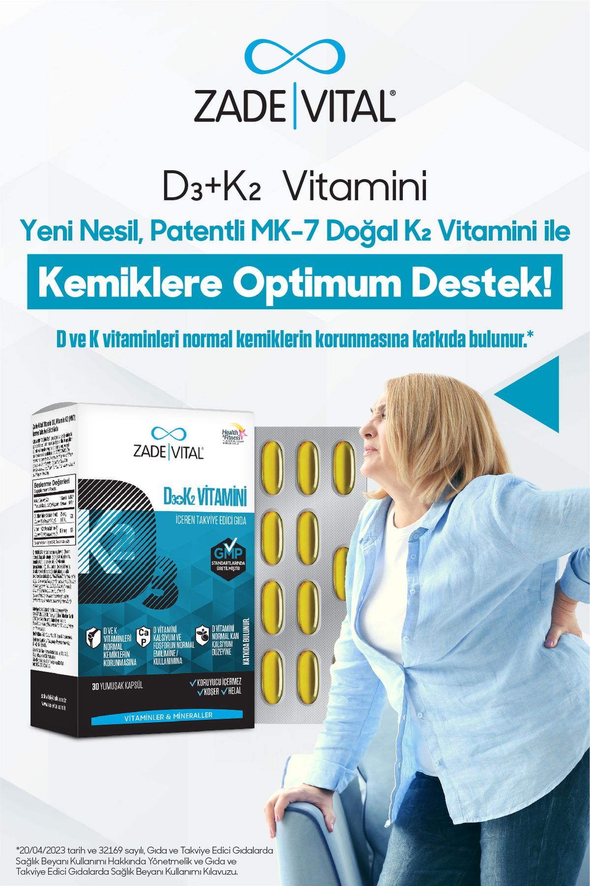 D3 + K2 Vitamini Içeren Takviye Edici Gıda 30 Yumuşak Kapsül