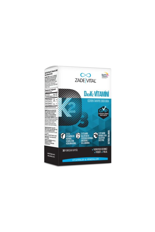 D3 + K2 Vitamini Içeren Takviye Edici Gıda 30 Yumuşak Kapsül