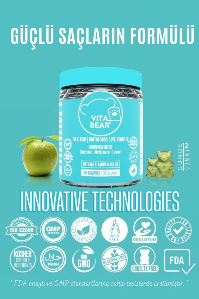 Strong Hair Gummy Vitamin 60 Adet X 2
