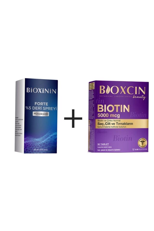 %5 sprey +Bioxcin Biotin 5.000mcg Tb Saç seti
