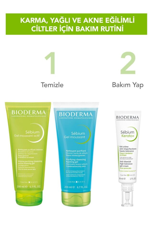 Sebium Yağlı, Akne Eğilimli Cilt Sivilce Karşıtı Salisilik Asit Glikolik Asit Temizleme Jeli 200 ml