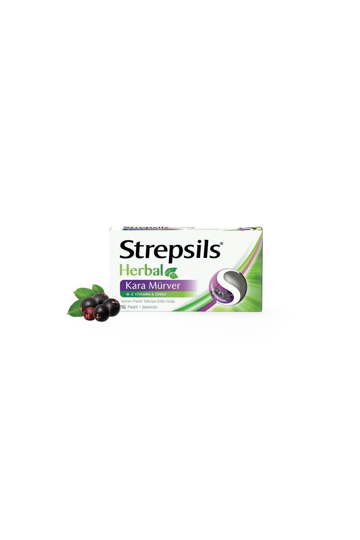 Strepsils Herbal Kara Mürver 16 Pastil