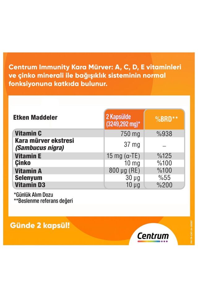 Immunity Kara Mürver Multivitamin 60 Kapsül