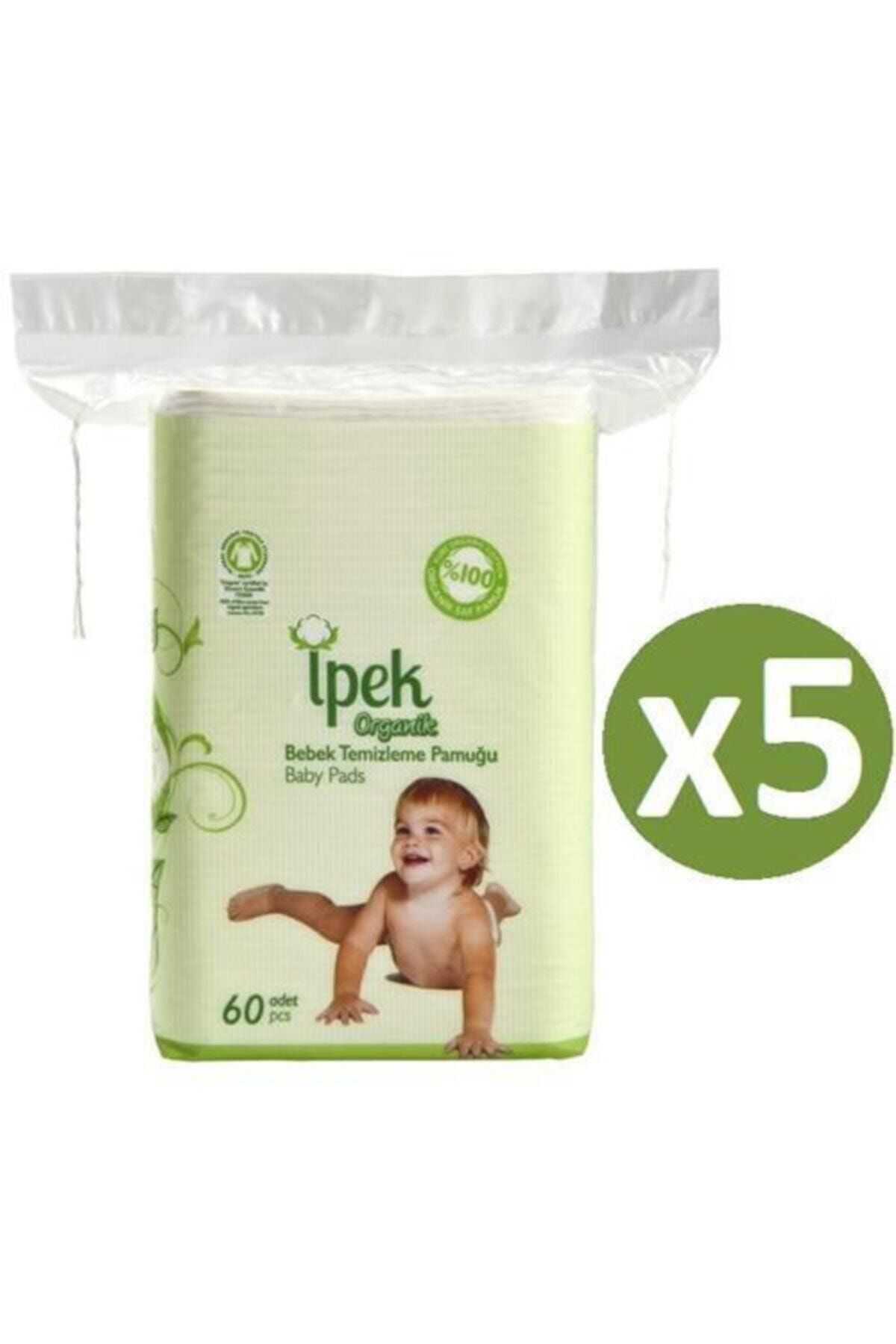 Ipek Organik Pamuk Bebek Temizleme Pamuğu 60'lı X 5 Adet