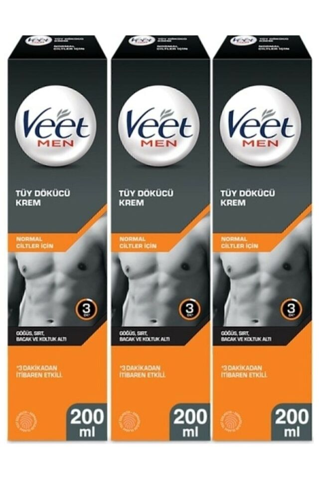 Erkeklere Özel Tüy Dökücü Krem 200 ml X 3 Adet