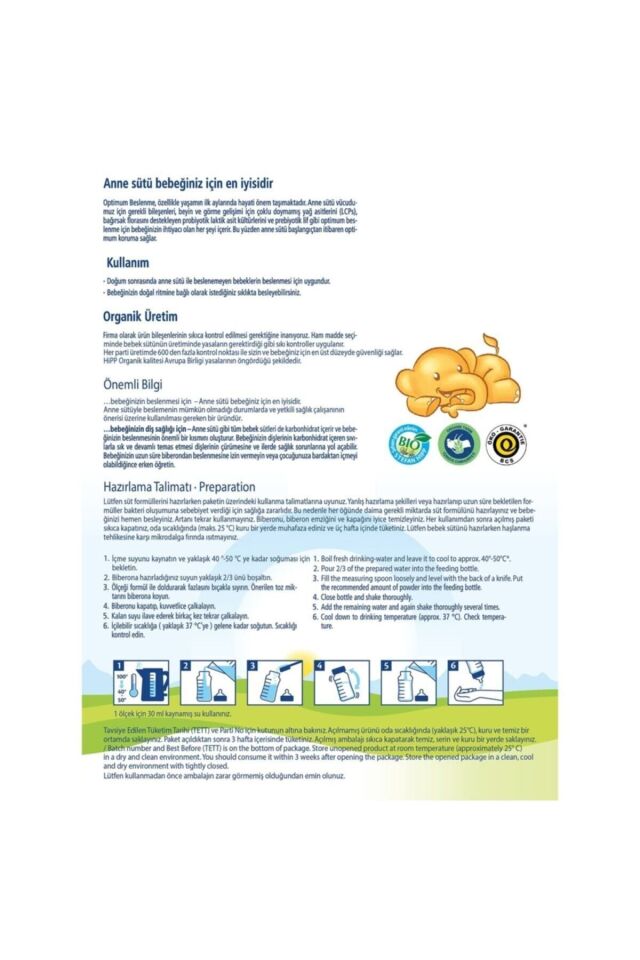 1 Organic Combiotic Bebek Sütü 800 Gr